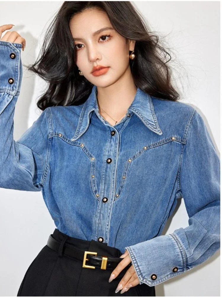 Denim Jacket Vintage - Vintage Denim Shirts Design Women Blouse
