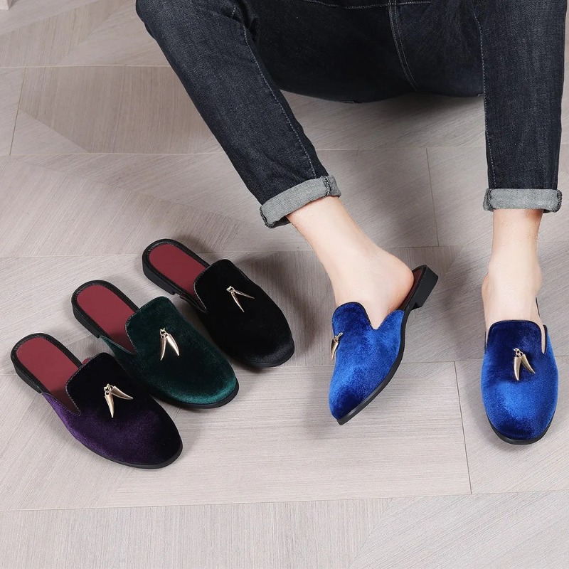 Men'S Fashion Loafers Shoes - Mens Mules Shoes for Men Flock