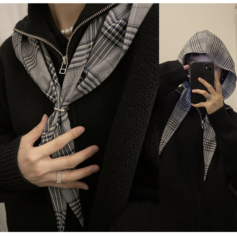 Men'S Fashion With Hat - Original Cotton Hooded Shawl Scarf Dopamine