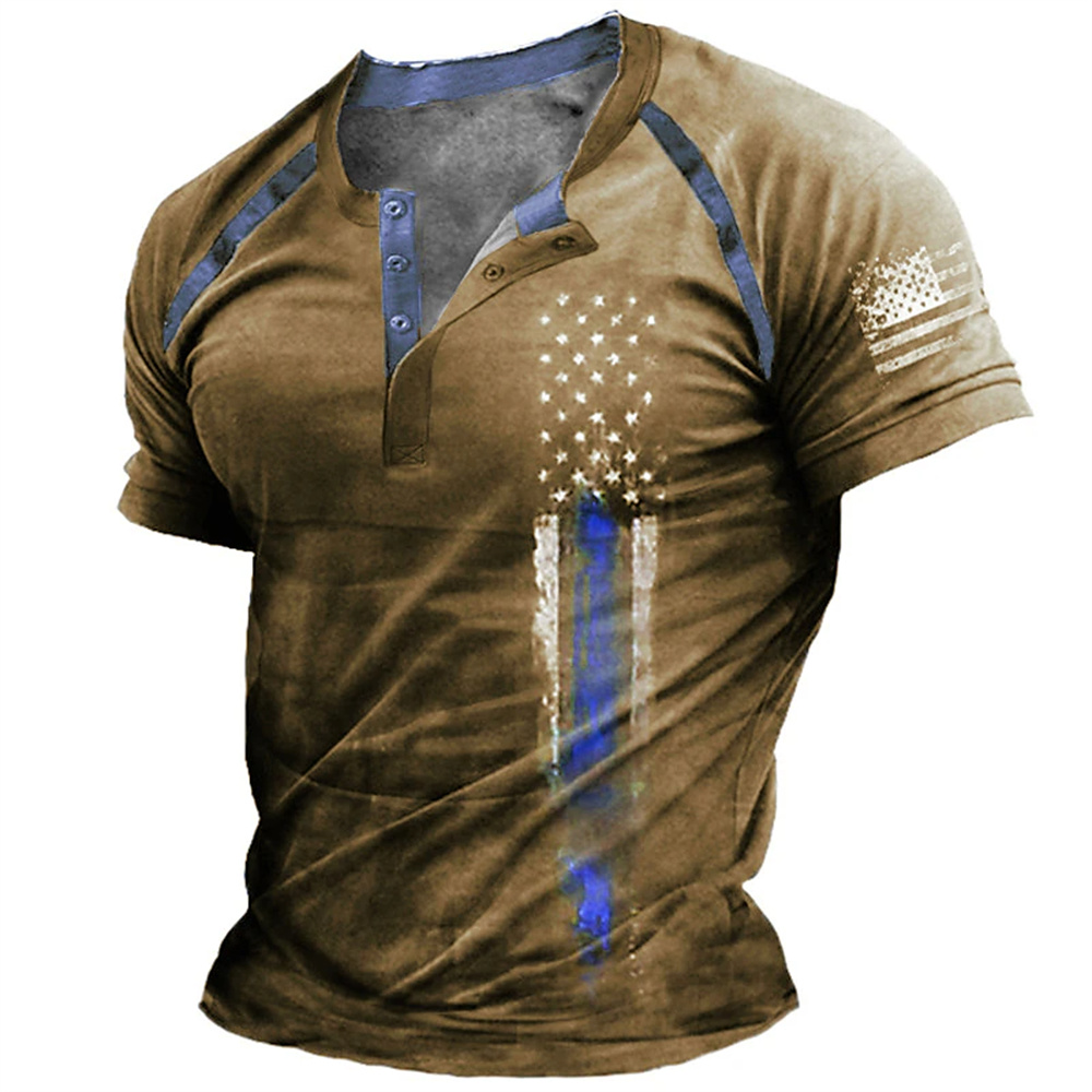 Mens Fashion Clothes - Funny 3D American Flag Print Men's
