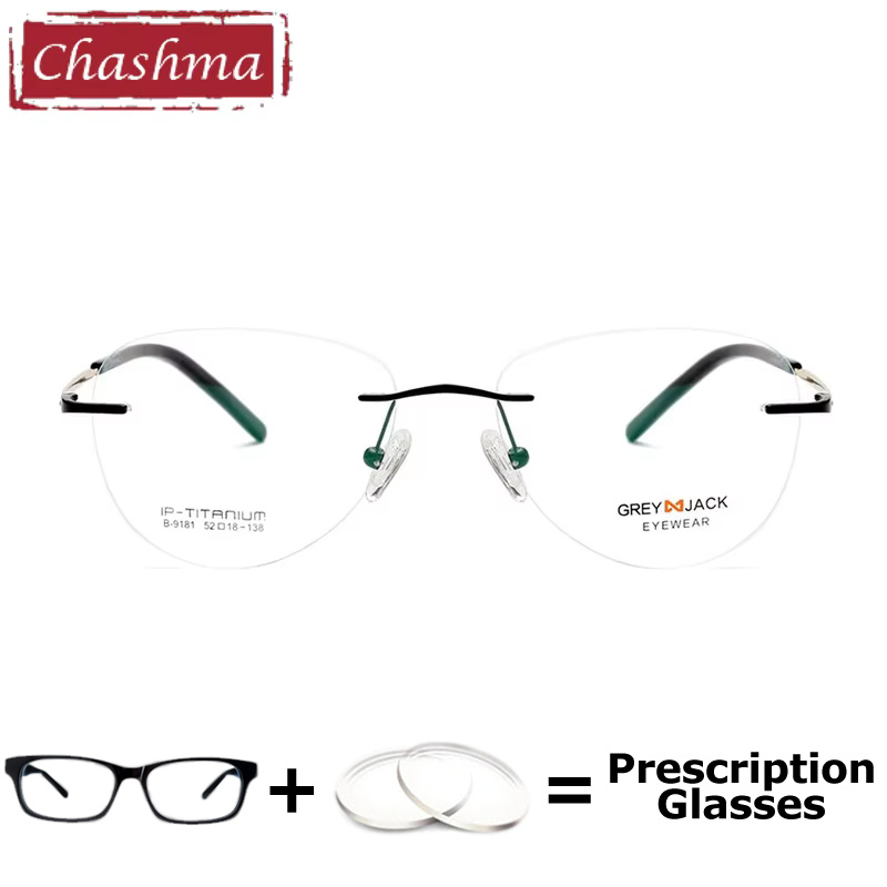 Men'S Fashion Rimless Glasses - Chashma Elegant Rimless Eyewear Prescription Glasses