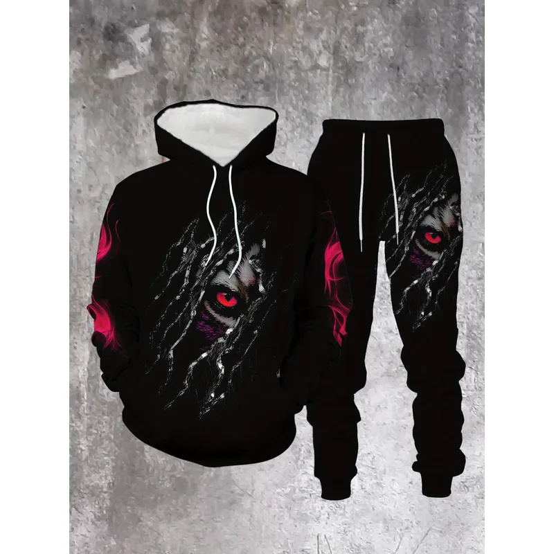 Streetwear Hoodie - 2026 Men 3D Tiger Print Hoodie