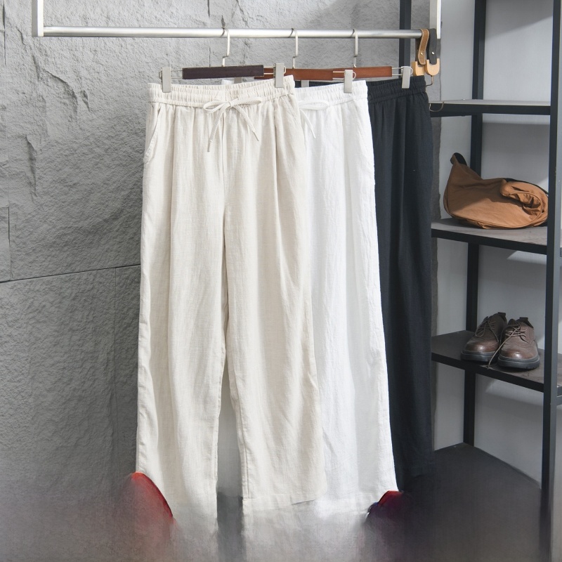 Men'S Fashion Garage - Natural Texture Linen Cotton Blend Men's
