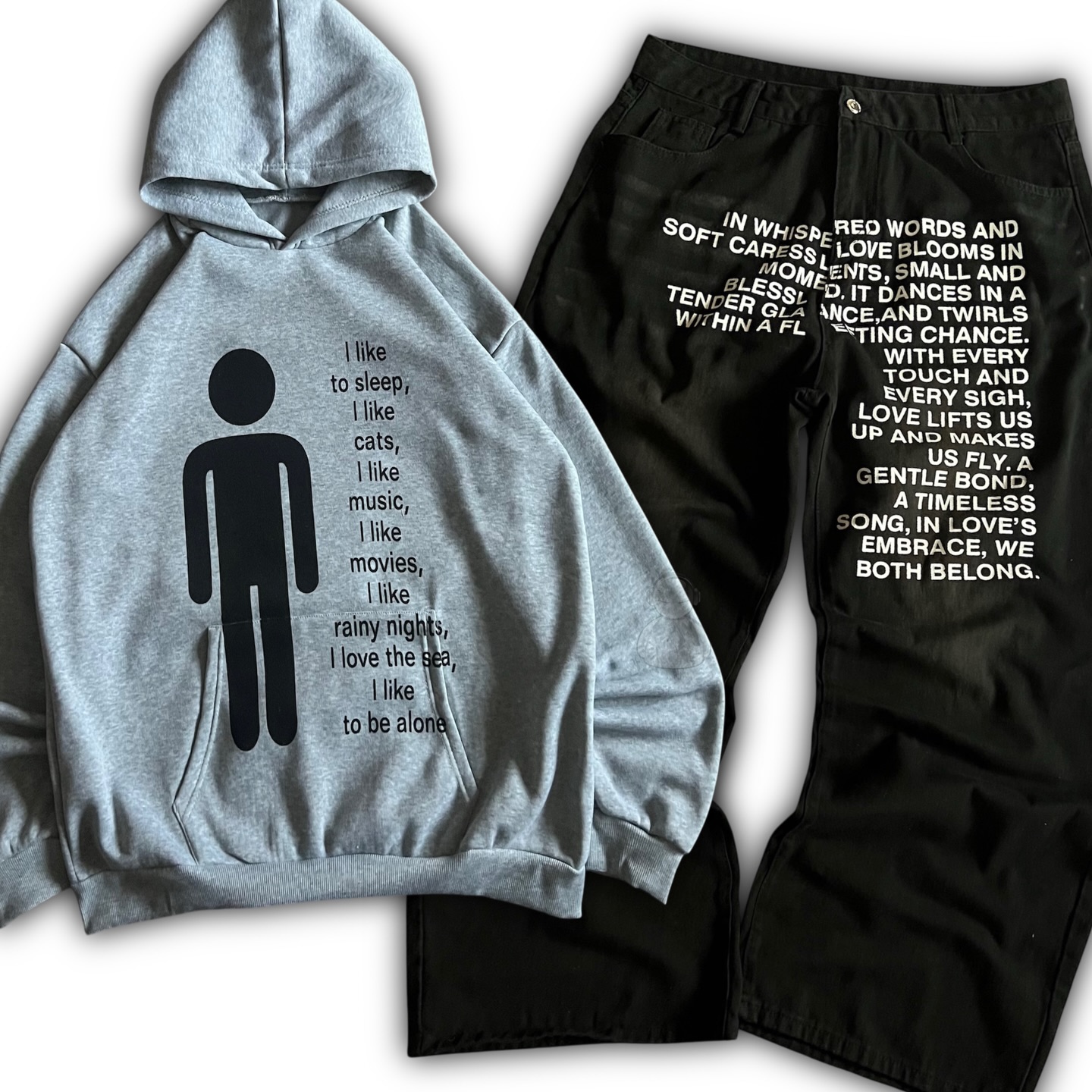 American Pattern Letter Jeans  - огляд і ціна Streetwear Hoodie