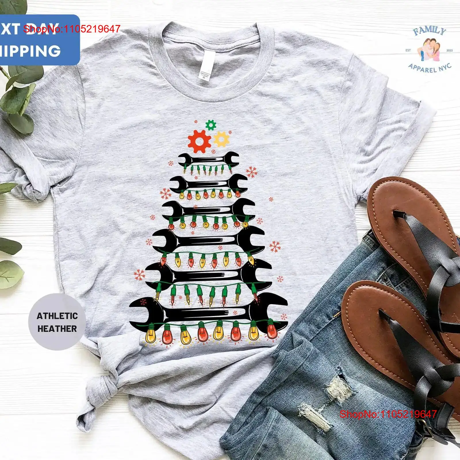 Wrench Christmas Tree T Shirt  - огляд і ціна Men'S Fashion Garage