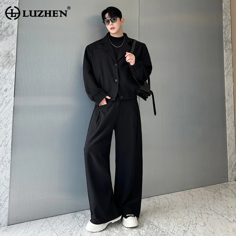 LUZHEN Spring Blazer Neck Casu - огляд і ціна Jacket Mens Fashion