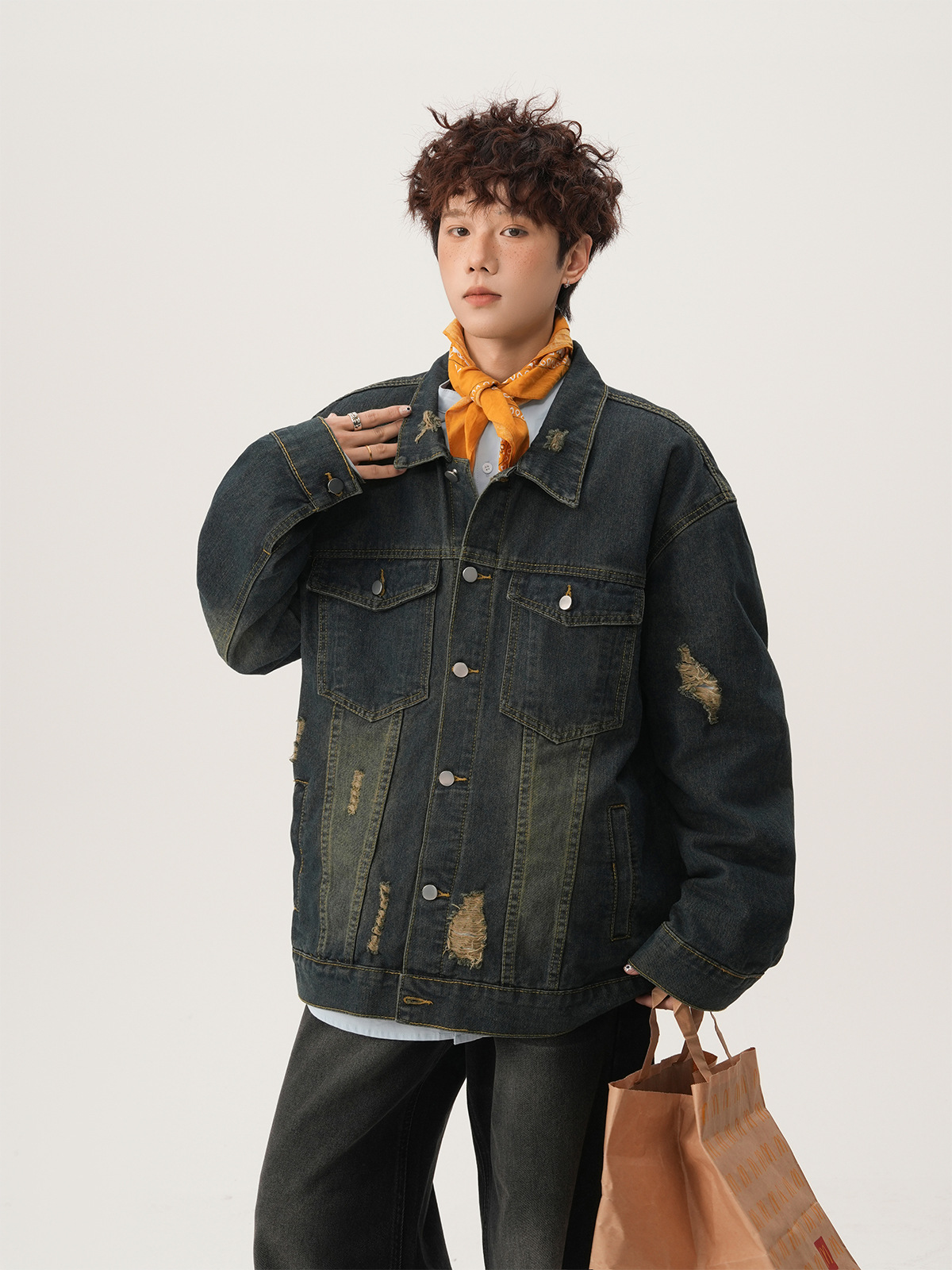 American High Street Ripped De - огляд і ціна Denim Jacket Vintage