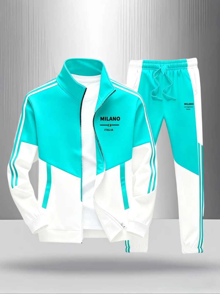 Men 2 Piece Tracksuit Fashion  - огляд і ціна Jacket Mens Fashion
