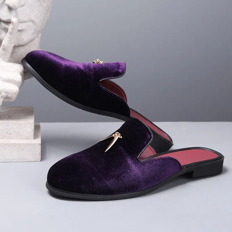 Mens Mules Shoes for Men Flock - огляд і ціна Men'S Fashion Loafers Shoes