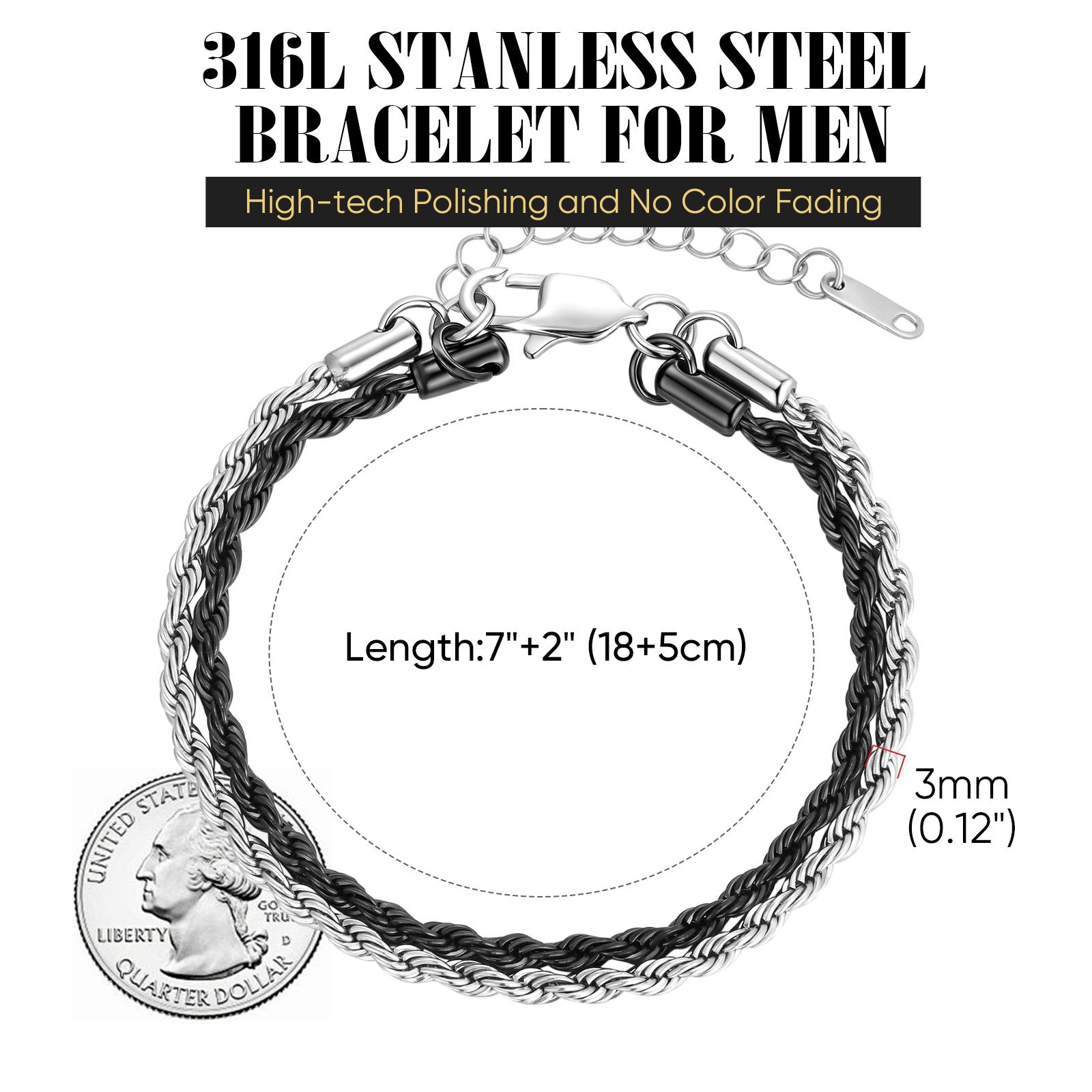 Men Stainless Steel Layered Tw - огляд і ціна Men'S Fashion Over 30