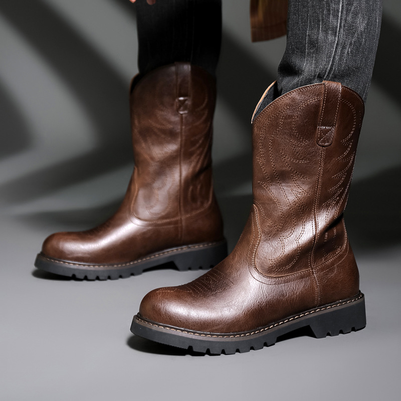 Fashion Mens Cowboy Boots New  - огляд і ціна Mens Fashion Zapatos