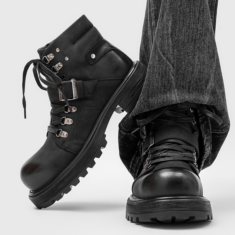 Brand Men Leather Boots Motorc - огляд і ціна Men'S Fashion Brand