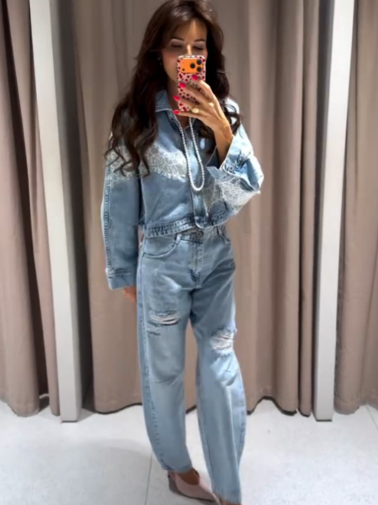 HH Spring Women Chic Single-br - огляд і ціна Denim Jacket Vintage