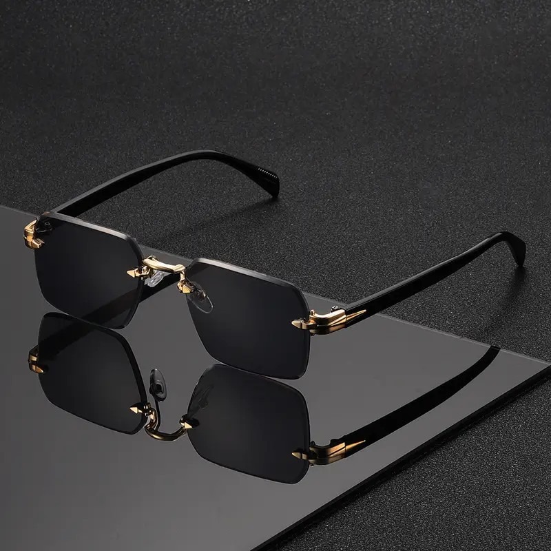 Rimless Sunglasses Rectangle F - огляд і ціна Men'S Fashion Rimless Glasses