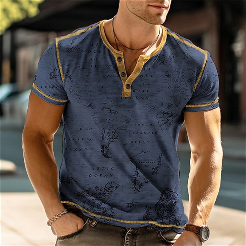 Men's Henry Shirts Funny 3D Pr - огляд і ціна Mens Fashion Clothes