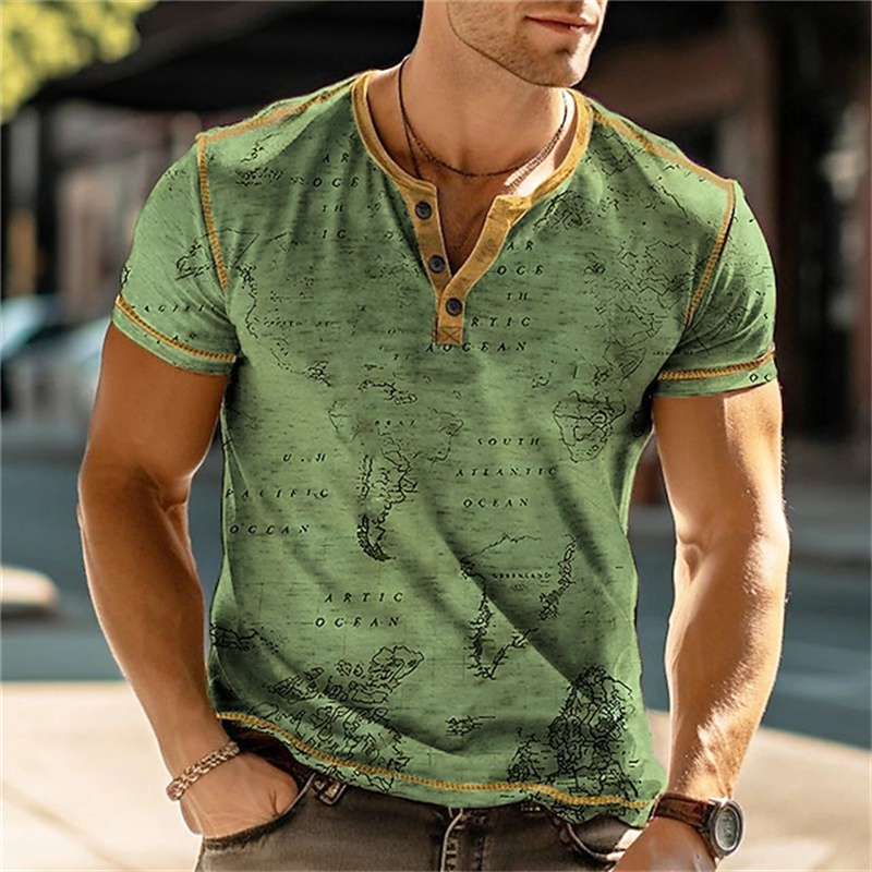 Men's Henry Shirts Funny 3D Pr - огляд і ціна Mens Fashion Clothes