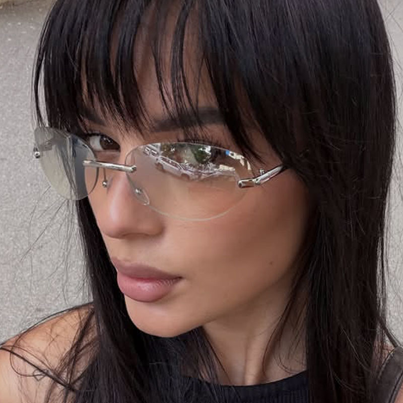 Rimless  Oval Sun Glasses for  - огляд і ціна Men'S Fashion Rimless Glasses