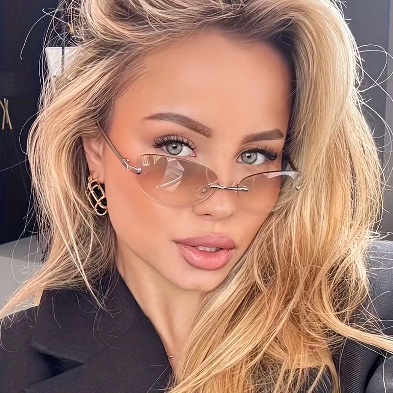 Rimless  Oval Sun Glasses for  - огляд і ціна Men'S Fashion Rimless Glasses