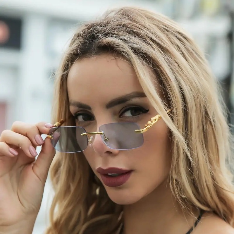 Rimless Square Sunglasses Wome - огляд і ціна Men'S Fashion Rimless Glasses
