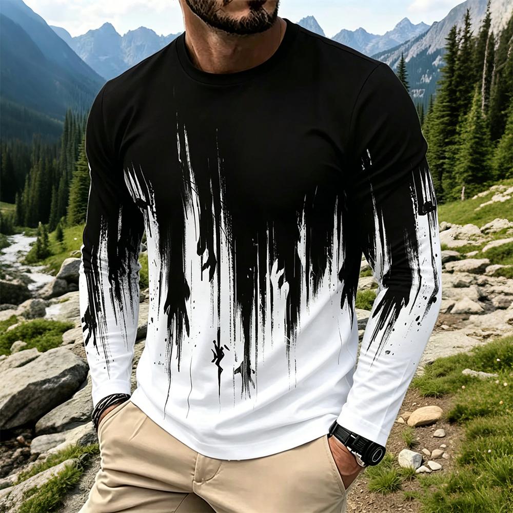 Men's Gradient Ink Splash Long - огляд і ціна Men'S Tops Fashion
