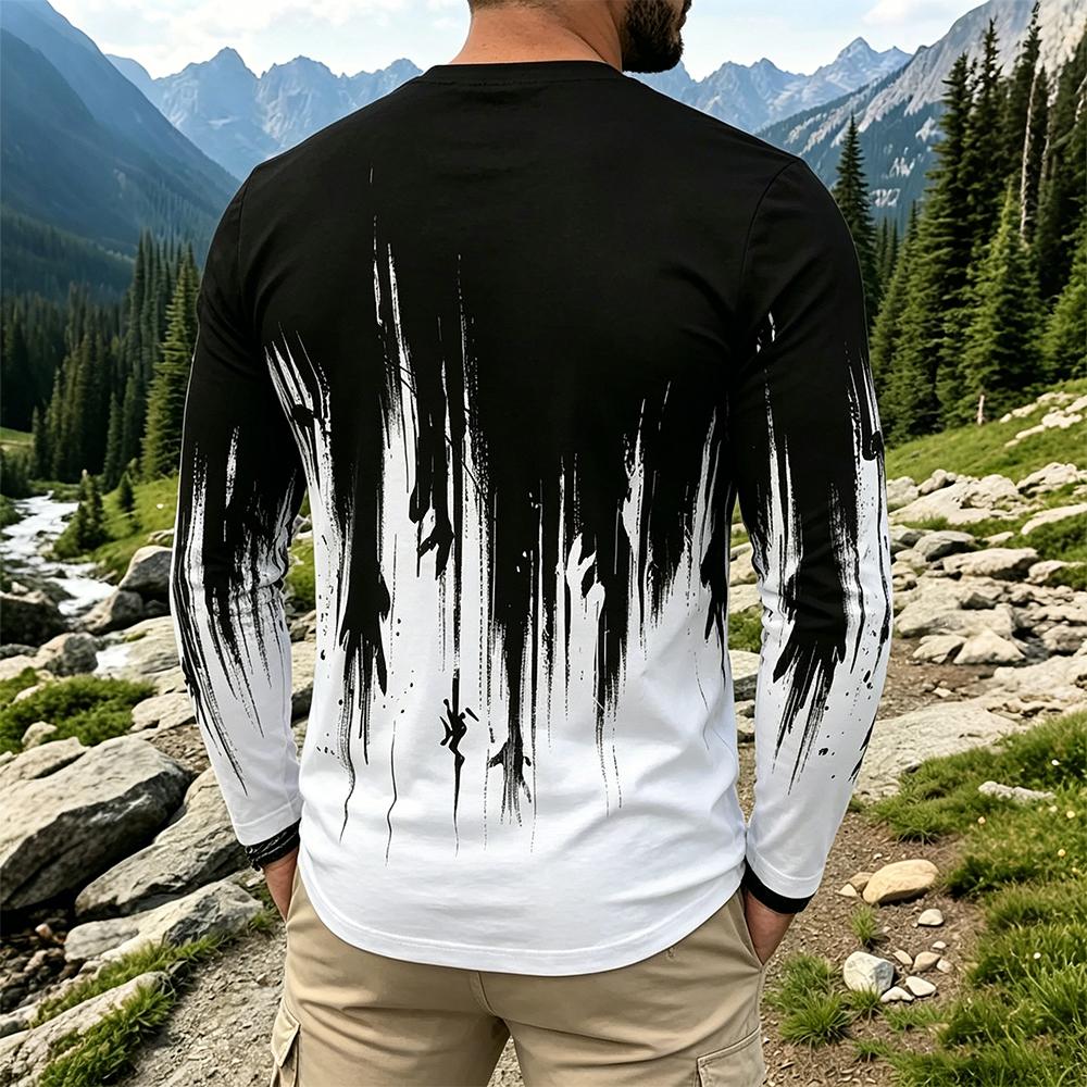 Men's Gradient Ink Splash Long - огляд і ціна Men'S Tops Fashion