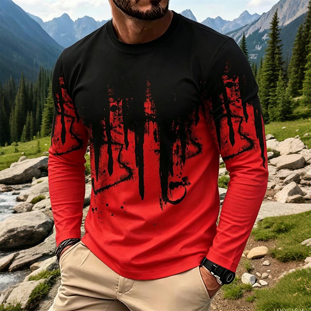 Men's Gradient Ink Splash Long - огляд і ціна Men'S Tops Fashion